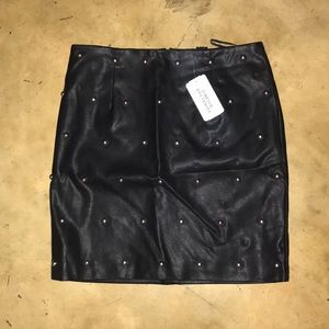 Faux leather studded mini